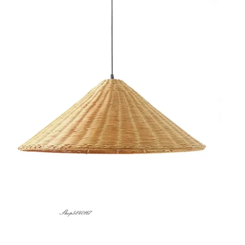 Винтажные коричневые бежевые подвесные светильники из ротанга минималистичные