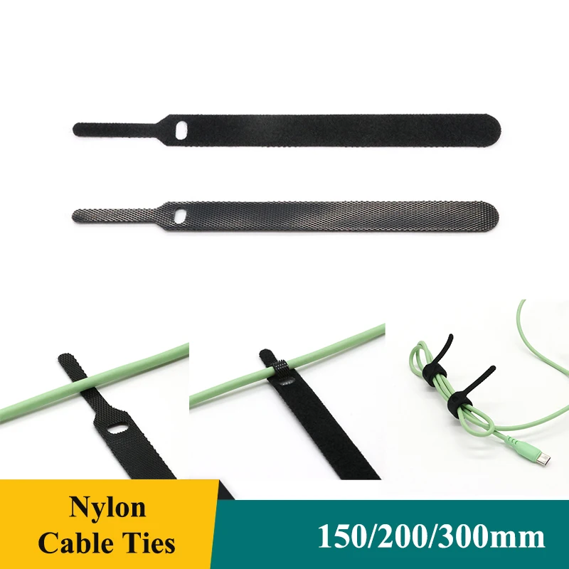 

Черные нейлоновые кабельные стяжки 12x15/20/30 см, съемные ремни-петли с крючками, обертка на молнии, повязка, пластик, органайзер для проводов, застежка