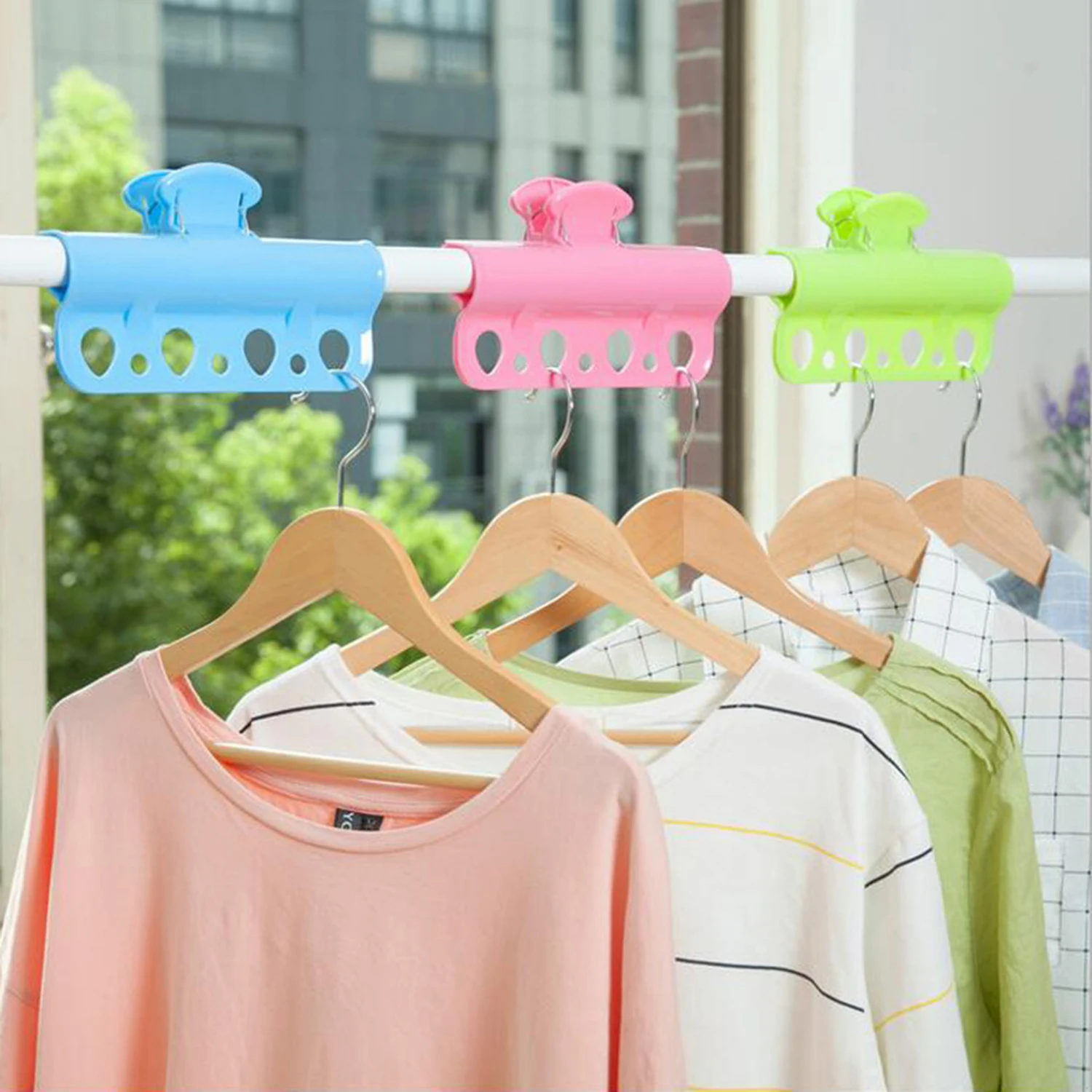 

1Pcs Household Laundry And Drying Windproof Hanger Hook Plastic Windproof Fixed Buckle Home Storage Tool Clothes Pegs