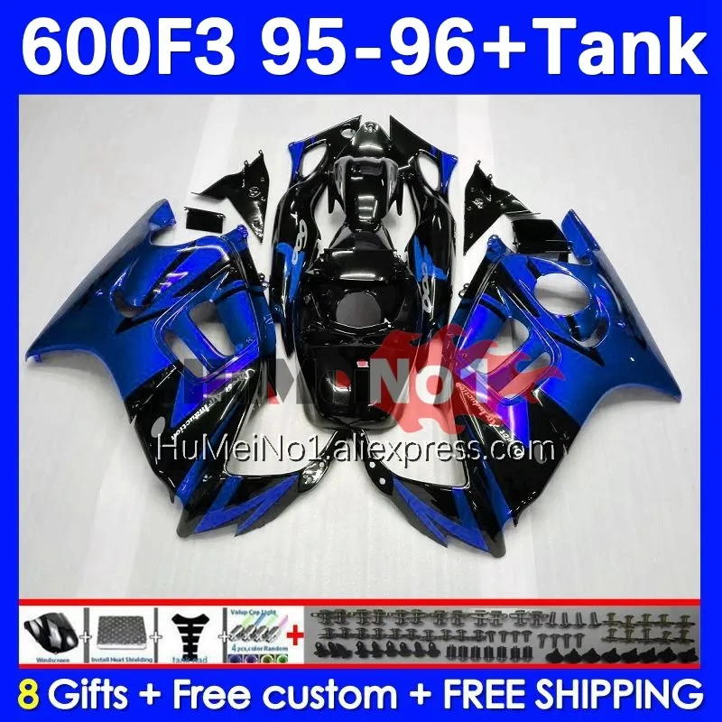 

Body +Tank For HONDA blue black CBR600 F3 FS 600CC CBR600FS 95-96 2No.301 CBR 600F3 600 F3 CC CBR600F3 1995 1996 95 96 Fairing