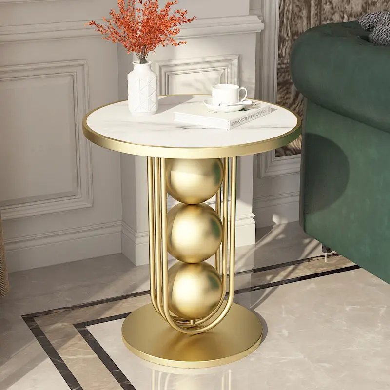 

Nordic Round Coffee Table Plastic Sofa Golden Living Room Creative Center Side Table Organizer Simple Stolik Kawowy Furniture