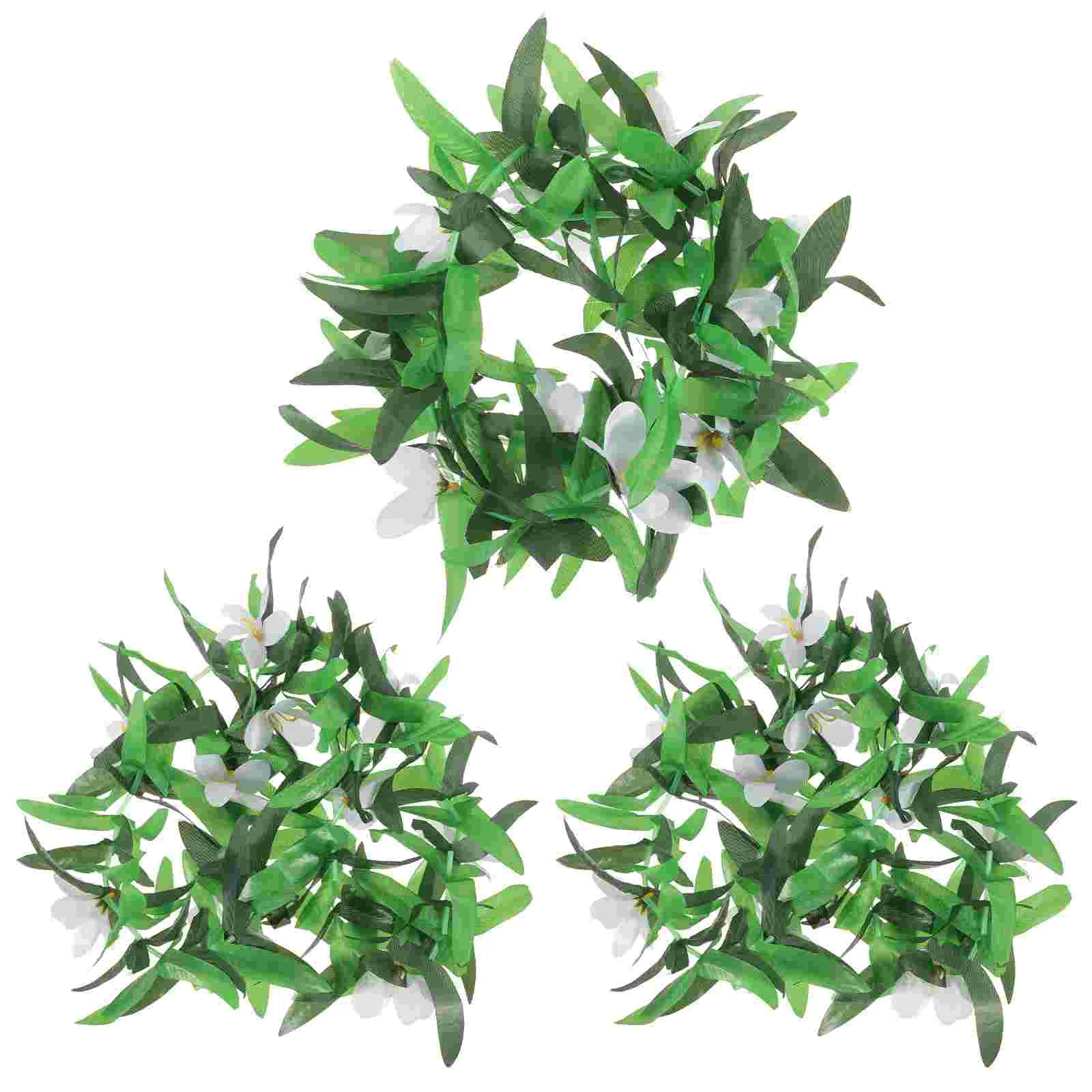 

3pcs Hawaiian Party Leis Ornaments Portable Party Wreaths Tropical Luau Party Decorations