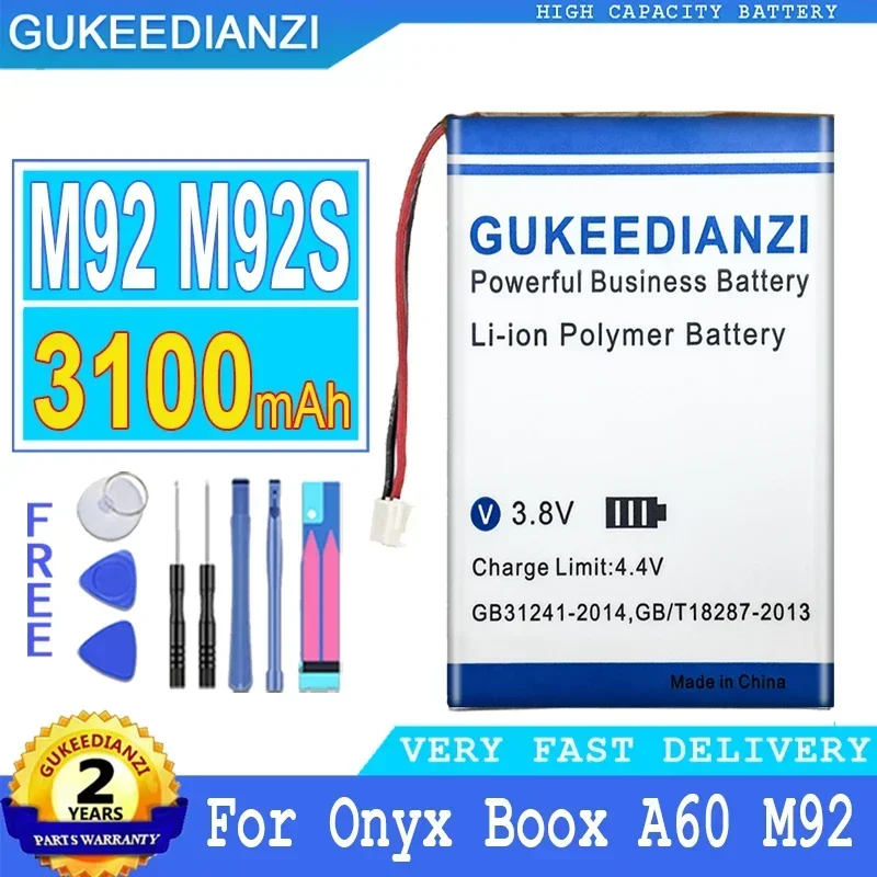Аккумулятор GUKEEDIANZI 3100 мАч для Onyx Boox I62ML A60 M92 M92S M96 plus M96plus электронная книга