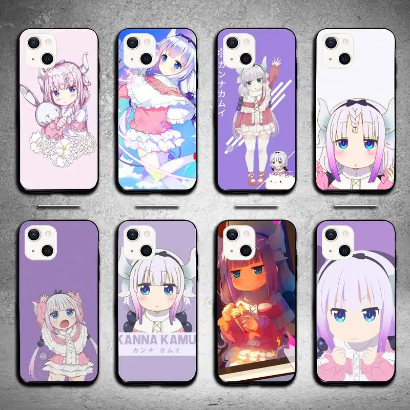 

Милый чехол для телефона Kanna Kamui Dragon с аниме девушками для iPhone 11 12 Mini 13 14 Pro XS Max X 8 7 6s Plus SE XR