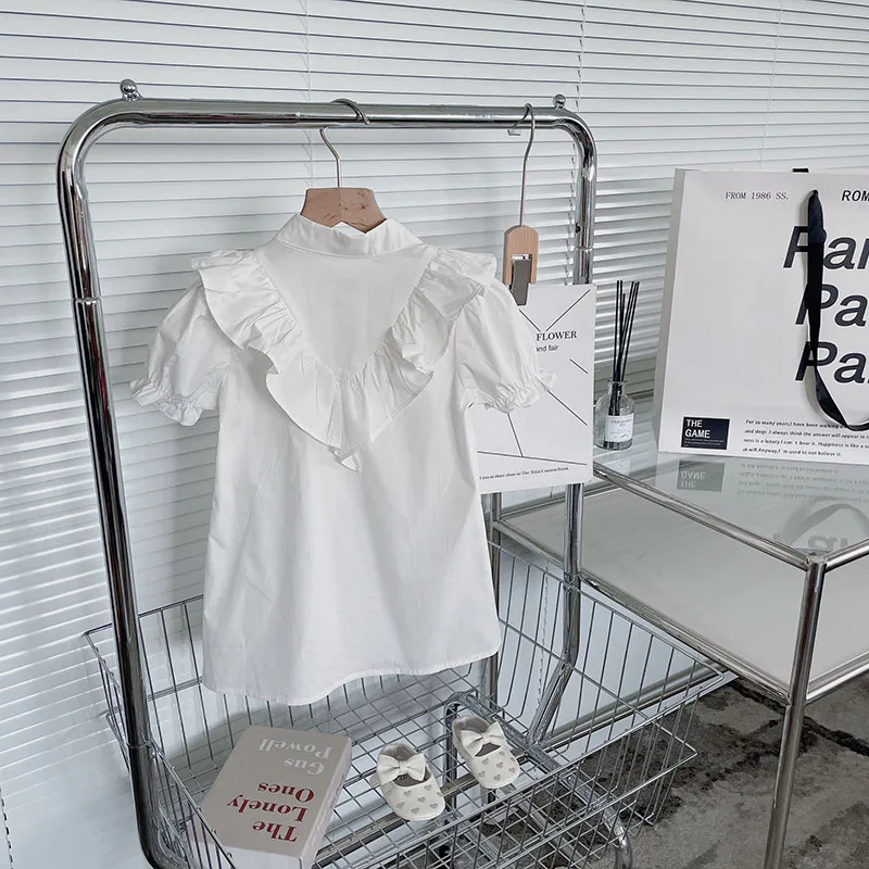 Летнее новое платье для девочек в Корейском стиле Детские платья с цветами