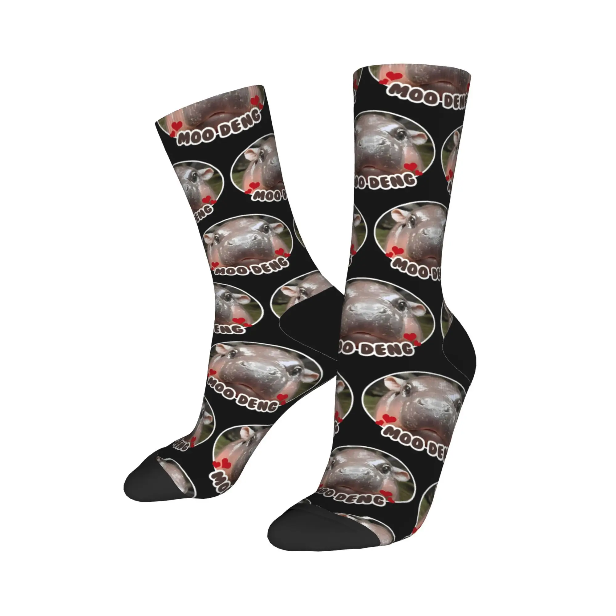Классные баскетбольные носки Moo Deng с упругими свиньями милые детские длинные в