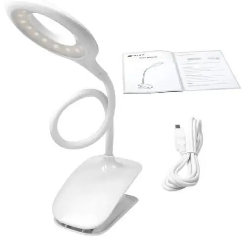 

Flexible LED Desk Clip-on Lamp Bed Beside Eye Protection Reading USB Table Light