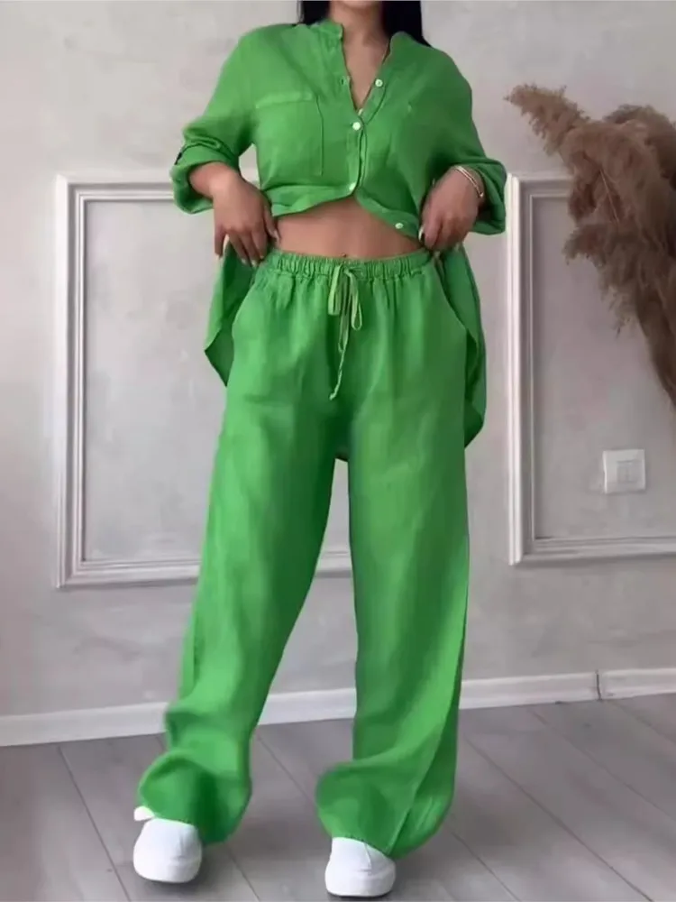 Весенне-осенняя повседневная простая рубашка с карманами и длинными рукавами