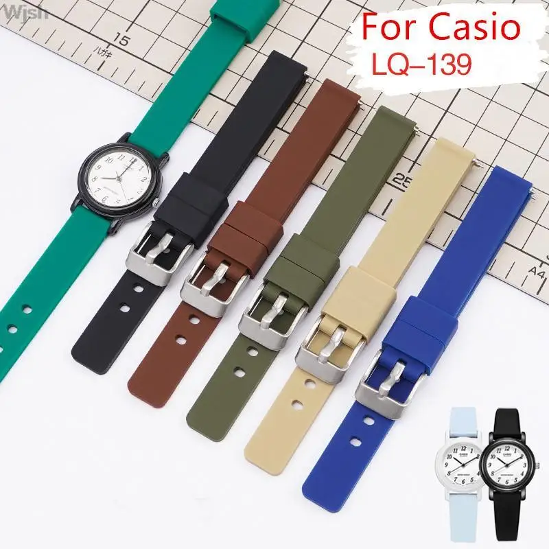 

12mm Silicone Strap for Casio LQ-139 LQ-130/140 Watches Women Soft Ultra-thin Rubber Watch Band Universal Wrist Bracelet