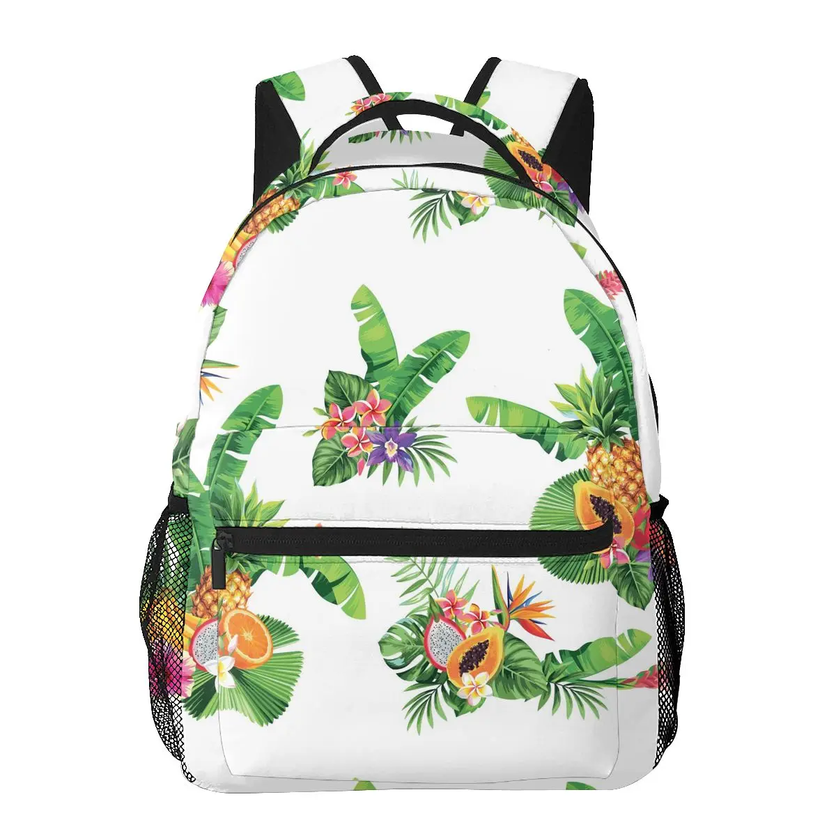 

Backpack Designer Tropical Summer Bouquet Palm Leaves Exotic Flowers Comfortable Bag