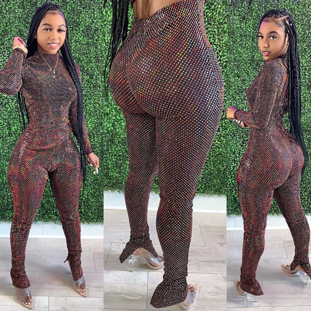 

Соблазнительная уличная одежда, Женский вечерний костюм из двух предметов с брюками, новинка весны 2022, топы с длинным рукавом и брюки с высо...