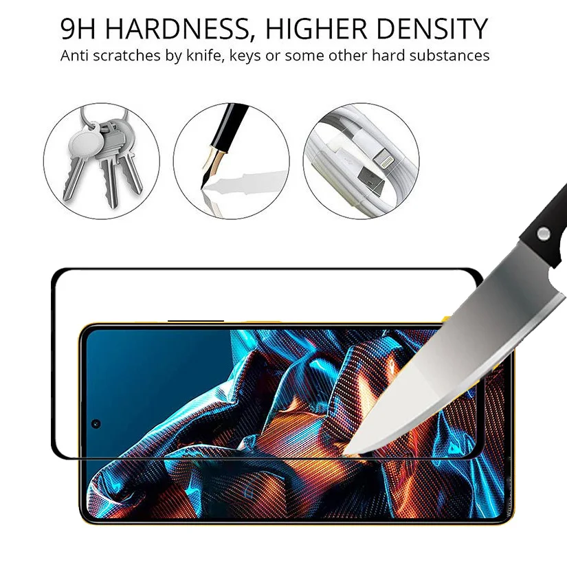 9D Tempered Glass Poco X5 Pro 5G Screen Protector Poco X4 F4 GT F3 C40 C50 Pelicula de Vidro Temperado For Xiaomi Poko X4 M4 M3 X3 Pro Protective Glass PocoX5 Front Film Camera Lens Protection Poco M5 M5S X5Pro Glass