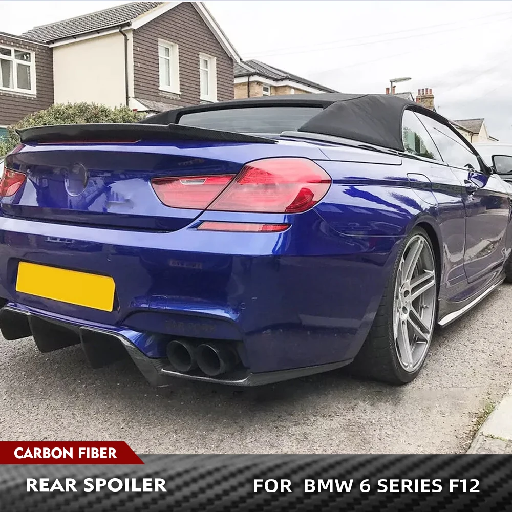 

Автомобильный спойлер для багажника из углеродного волокна, гоночный спойлер для BMW 6 серии F12 640i 650i M6 Convertible 2013-2018, Задняя Крышка багажника автомобиля Highkick Wing
