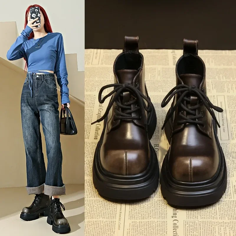 Женские осенне-зимние и осенние ботинки 2024 женская обувь короткие сапоги на