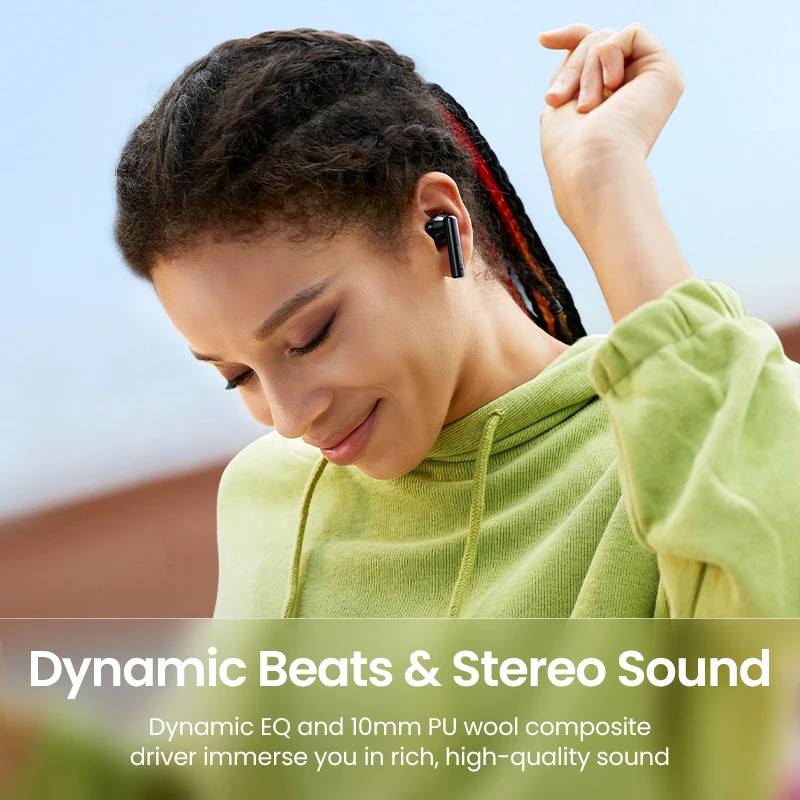 UGREEN HiTune T3 ANC Wireless TWS Bluetooth 5.2 Earphones Headset Active Noise Cancellation, in-Ear Mics Handfree Phone Earbuds