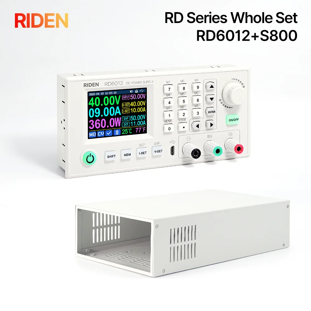 Регулируемый понижающий преобразователь напряжения RIDEN RD6012 RD6012W USB WiFi DC в с чехлом