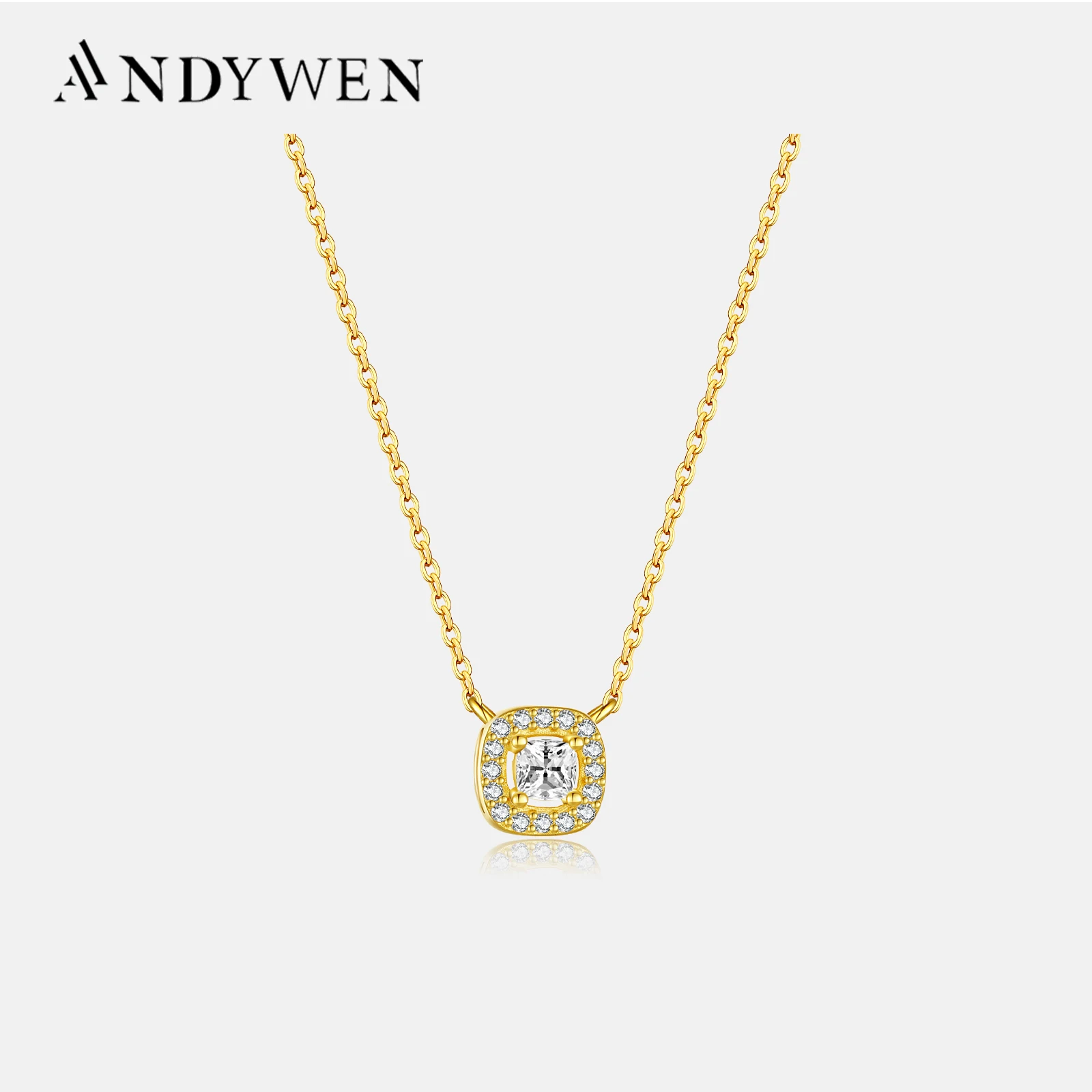 ANDYWEN стерлингового серебра 925 пробы женское колье-колье 2024 изысканные роскошные