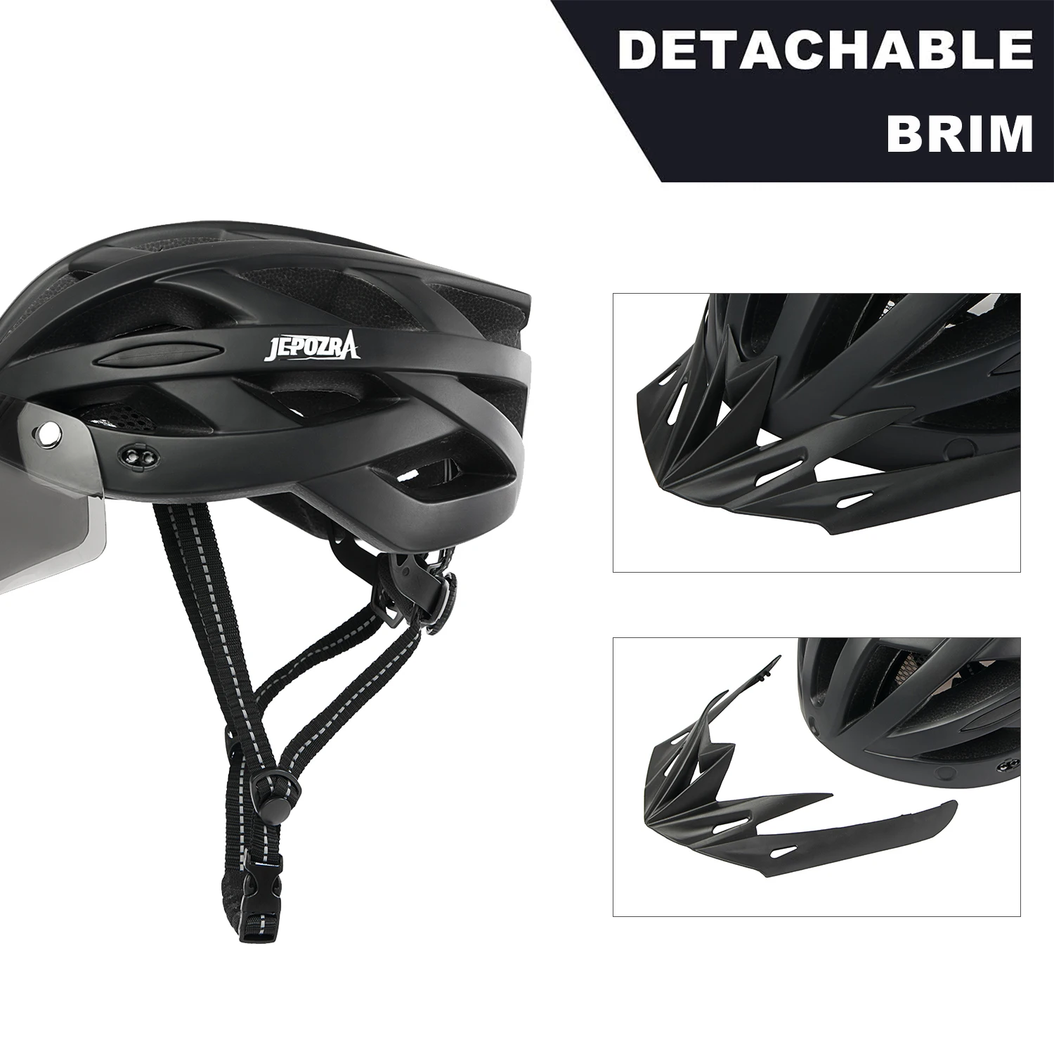 Светодиодный велосипедный шлем JEPOZRA с солнцезащитным козырьком для мужчин