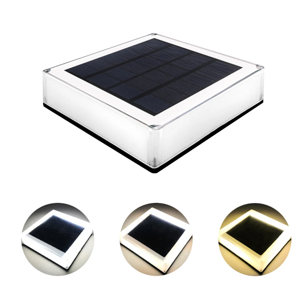

Courtyard 3 Color Temperature RGB Gradient Solar Post Light Column Head Landscape LED Lamp Patio Outdoor Waterproof Garden Decor