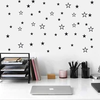 mixed size hollow solid stars wall sticker for kids rooms nursery art wall decals vinyl diy peel and stick cute starry wallpaper