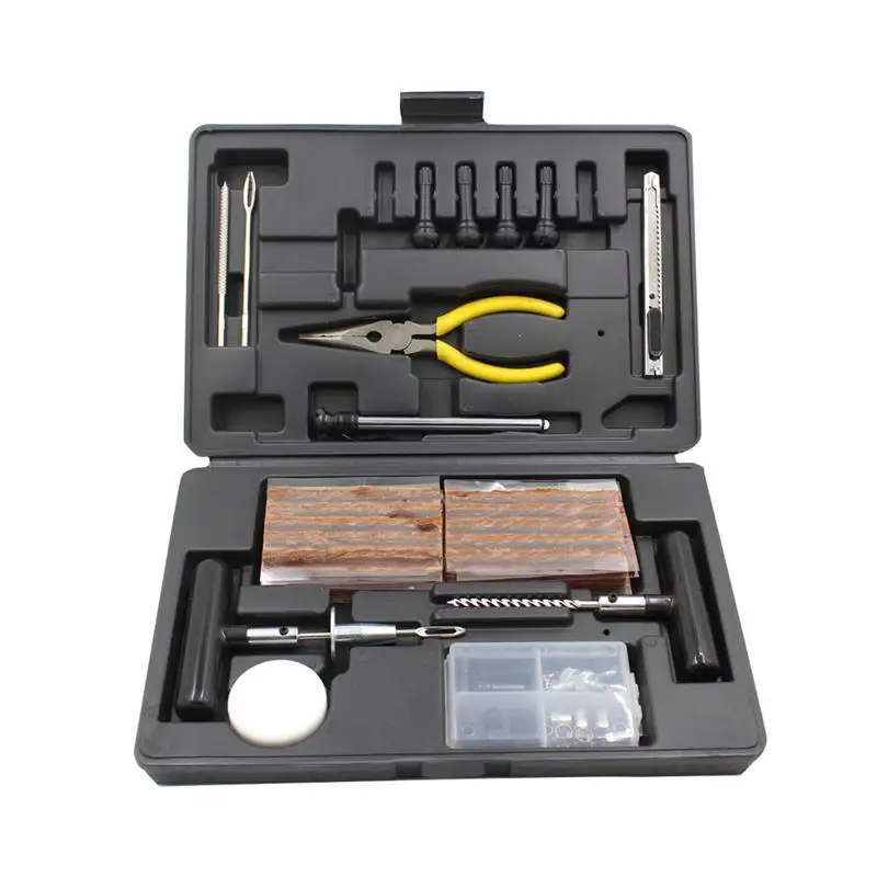 

91PCS Per Set Fast Car Motorcycle Tire Repair Tool Kit Vacuum Tire Repair Kit Combination Tool Set Black