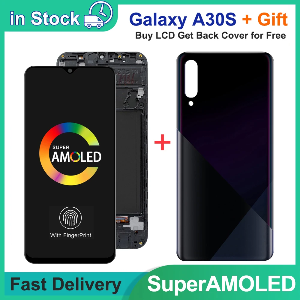 6,4 'Super AMOLED для Samsung Galaxy A30S SM-A307FN/DS A307, ЖК-дисплей, сенсорный экран, дигитайзер с рамкой для Samsung A30s LCD