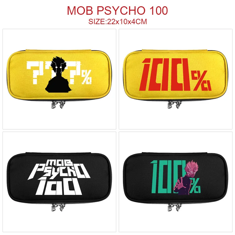 

Mob Psycho 100 Animation Derivative Portable Zipper Pen Bag Pencil Pouch High-Capacity Storage Bag Handbag