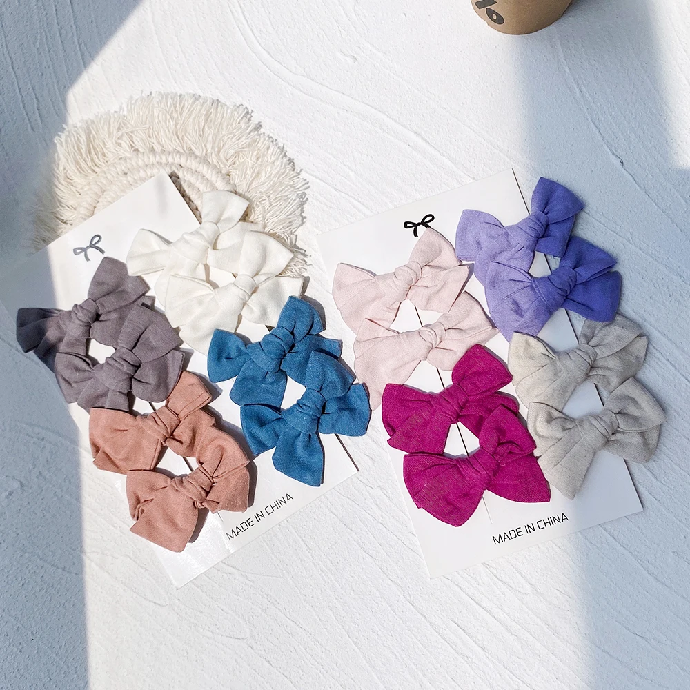 

Однотонная заколка для волос 2,5 дюйма, двухслойная лента с бантом для волос для девочек, милая заколка для волос, Шпилька для волос, аксессуа...