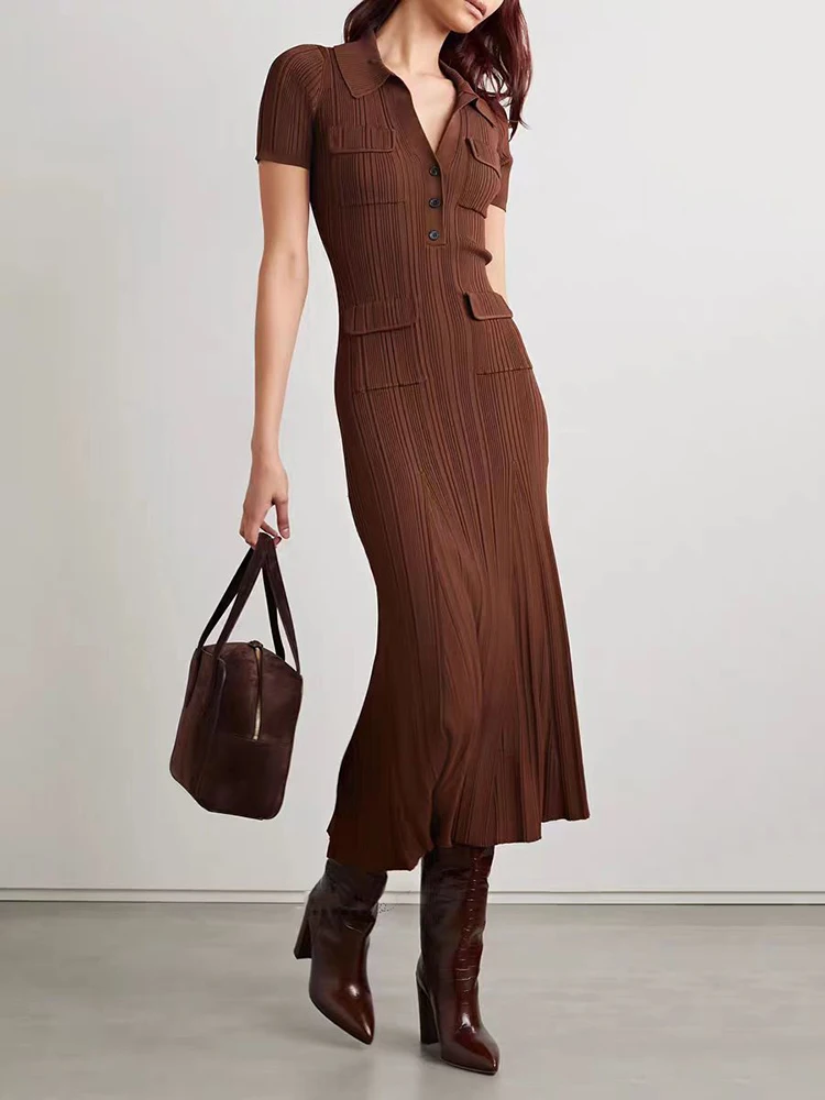 Женское трикотажное платье в полоску Элегантное Длинное Платье-стрейч с