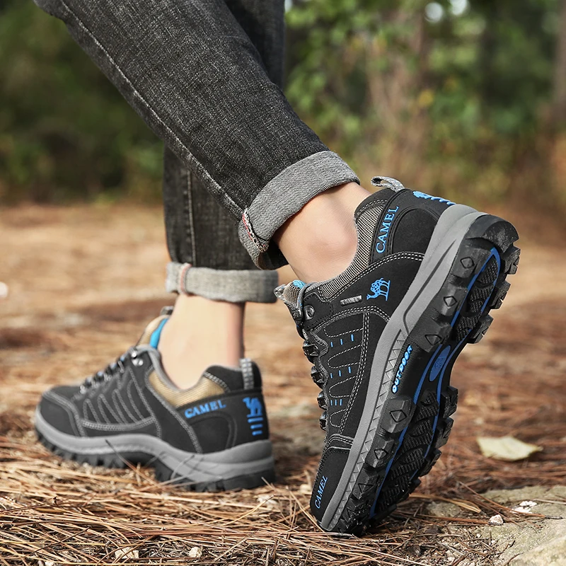 New Autumn And Winter Men's Outdoor Hiking  Breathable Anti-Skid And Wear-Resistant Mountain Climbing Motorcycle Shoes