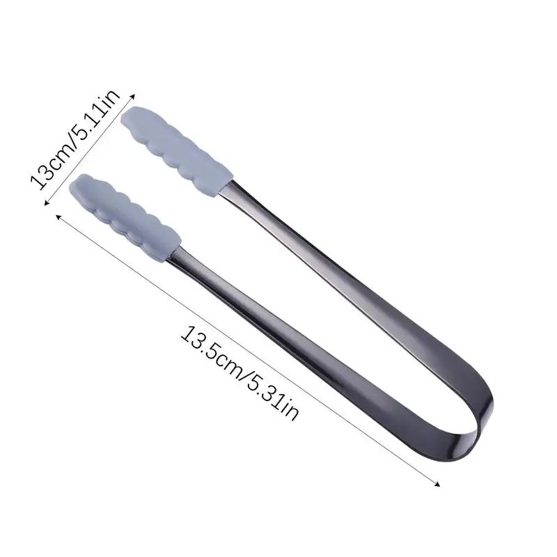 Щипцы для льда Нескользящие силиконовые зажимы бара десертов из нержавеющей