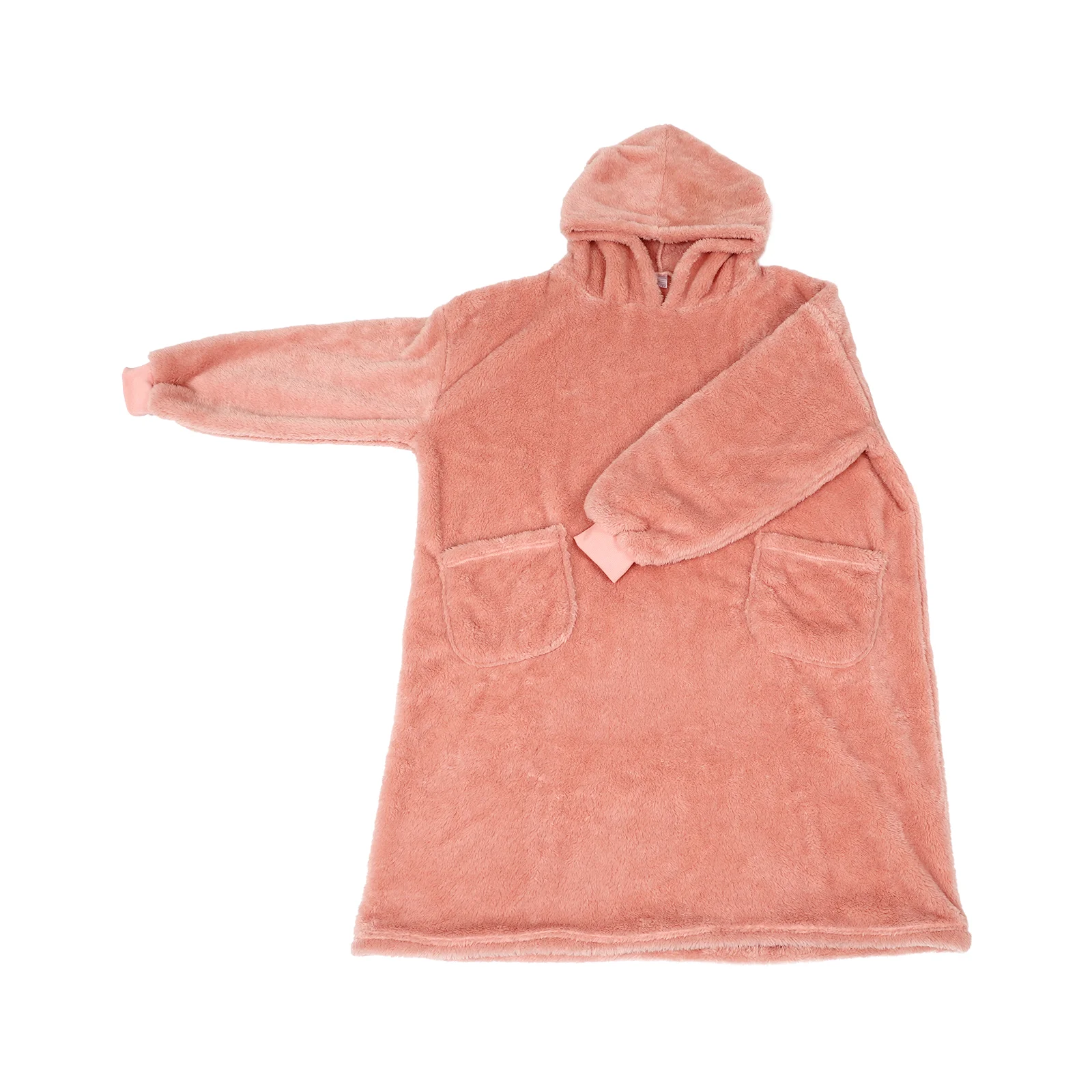 

Pajamas Warm Large Blanket Sweatshirt Nightgown Winter Wearable Flannel Hoodie Hooded Comfy