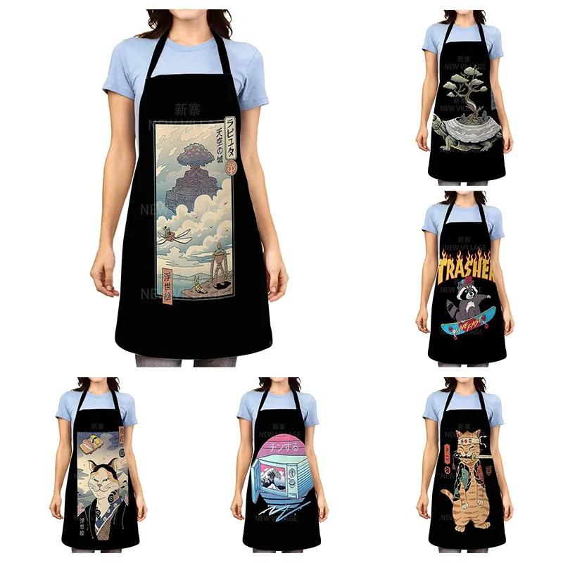 

1 шт., Женский фартук из хлопка и льна, 55 х68 см