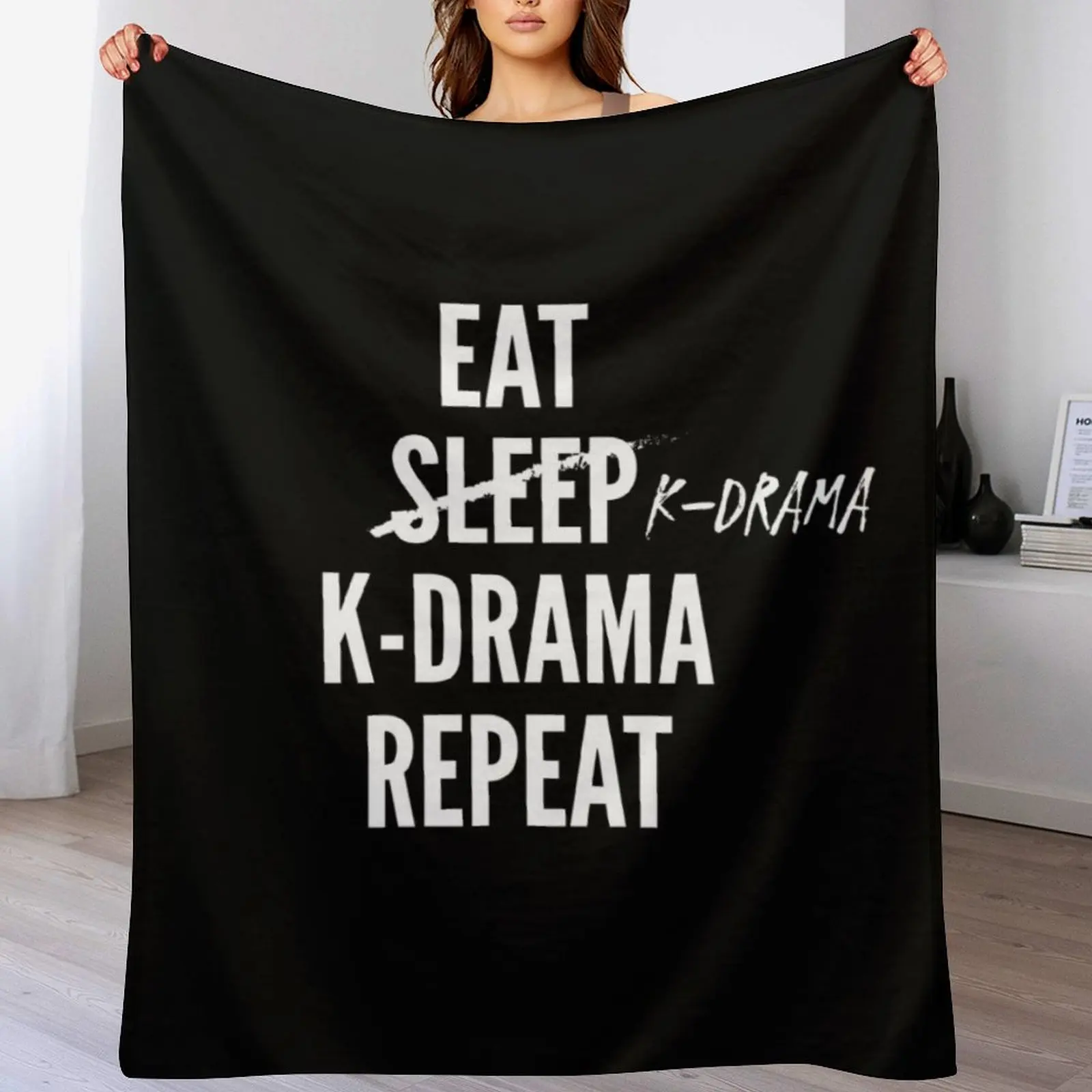 Eat Sleep K-drama Repeat Plush плед