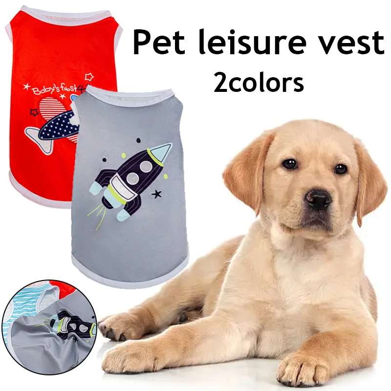 

Cartoon Cute Casual Dog Vest Comfortable Universal Pet Vest Polyester Printed Vest French Bulldog Dog Costume Pet Clothing