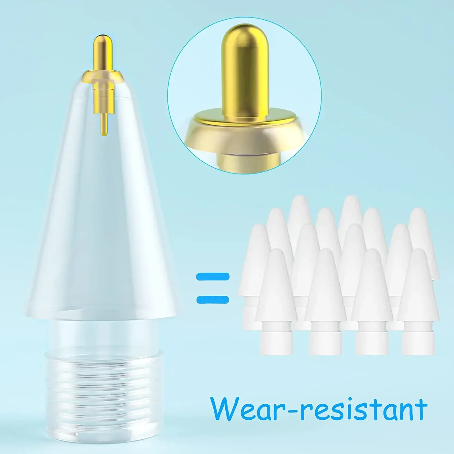 Прозрачный металлический наконечник замена наконечников для Apple Pencil 1-го 2-го