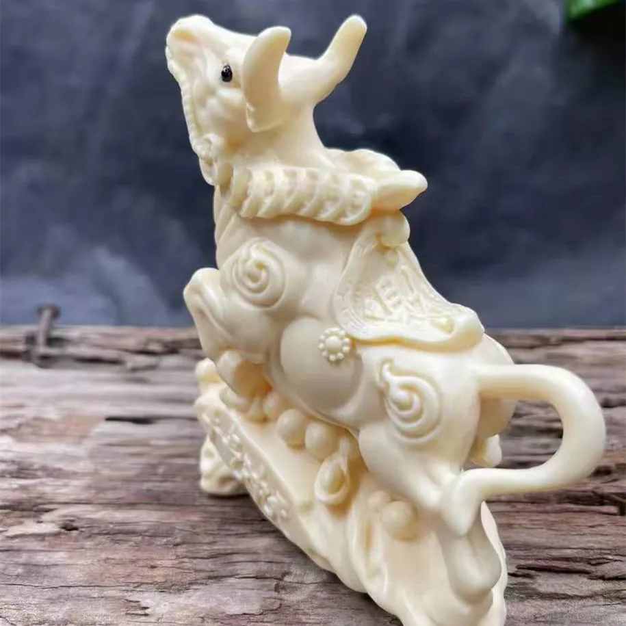 

New Product Ivory Nut Arrogant Decoration Crafts Year of Ox Meeting Sale Gift Crafts Wedding Full Dress