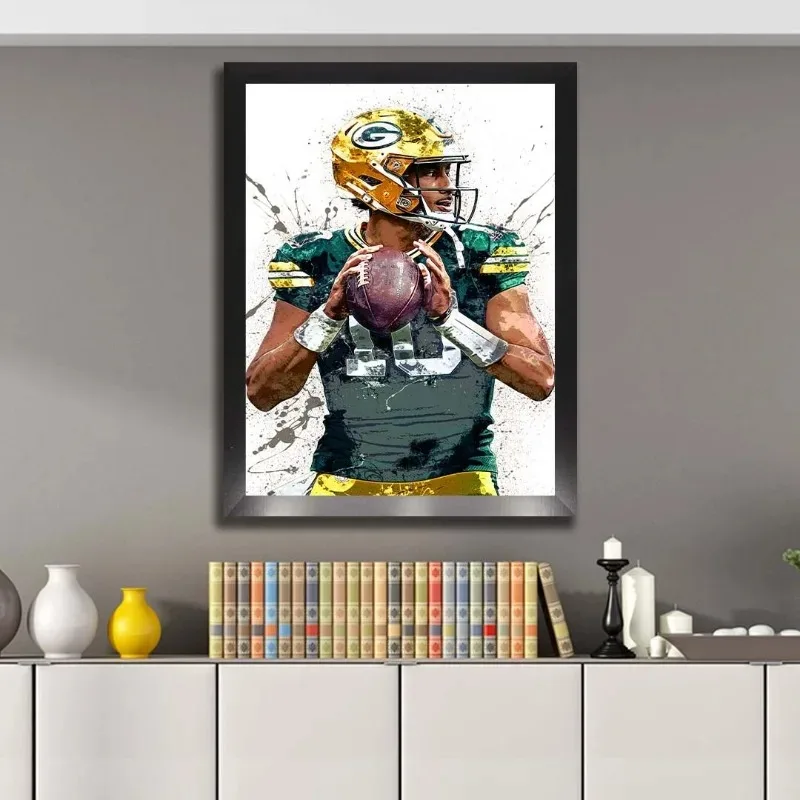 Классическая картина для аквариума Jordan Love Aaron Roger Brett Favor футбольная тема холст без