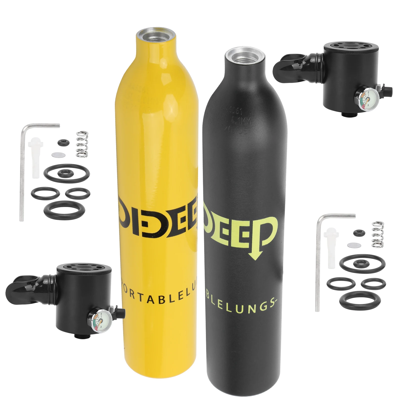 Кислородный баллон DIDEEP объемом 0 5 л для подводного плавания с регулятором