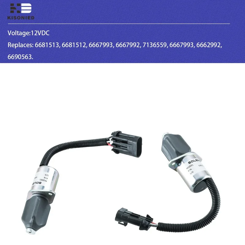6681512 Заключение топлива 12 В 6681513 6690563 Для Bobcat S70 S100 S130 S150 S160 S175 S185 S205 S220 Соленоид