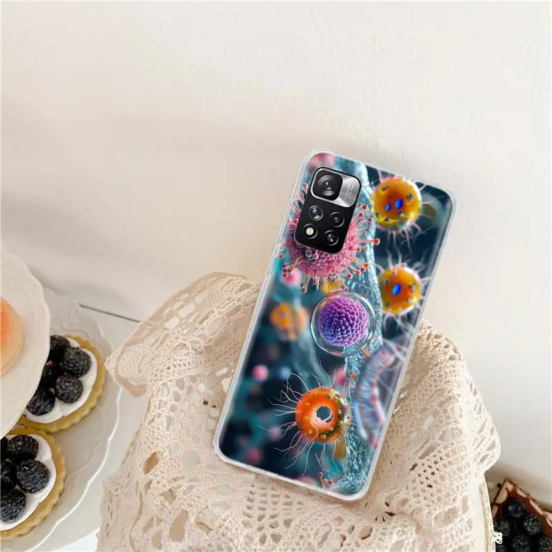 Чехол для телефона с микроскопом Virus Close up Xiaomi Redmi Note 13 Pro+ 5G 10 10A 10C 12 12C 9 9A 9C 9T 8 8A 7 7A 6 K60