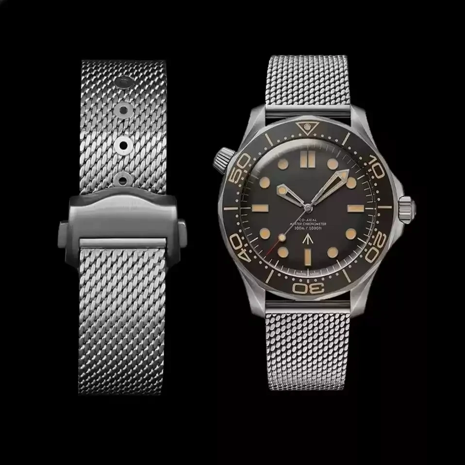 Фото Аксессуары для часов-цепочки 20 мм, ремешок для Omega 007 Seamaster Diver 300, высококачественный сменный миланский браслет из нержавеющей стали №2