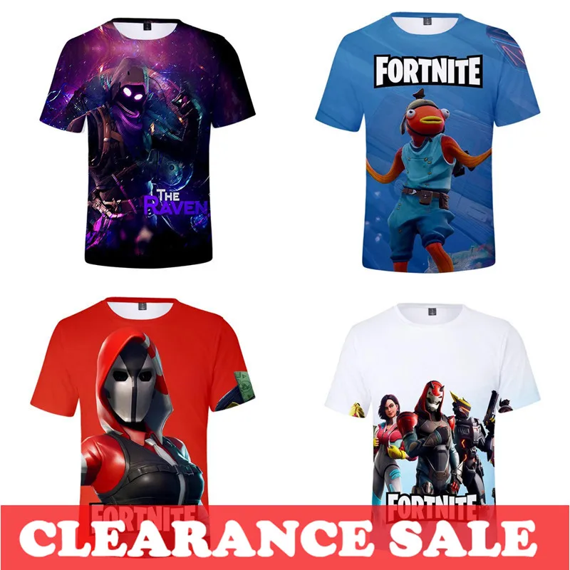 

Discount Clearance Fortnite T-shirt for Men Summer Short Sleeve Cartoon Kids Boys Girls Clothing 3D Print Children T Shirt Tops