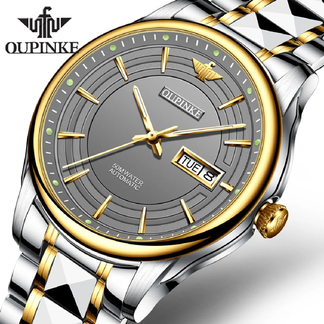 

OUPINKE Brand Automatic Watch for Men Mechanical Luxury Sapphire Mirror Watches Waterproof Wristwatch Clock Relogio Masculino