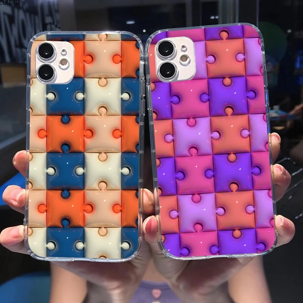 Модный красивый чехол для мобильного телефона Puzzle iPhone 16 15 14 13 12 11 X XR XS 8 Pro Max Plus