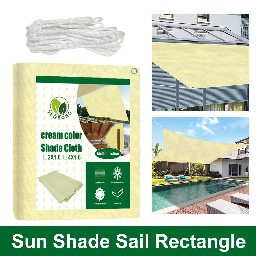 

4x1.6m Sun Shade Sail Rectangle UV Block Canopy Fabric Cover Cloth Awning for Outdoor Patio Garden Swimming Pool Lawn Backyard