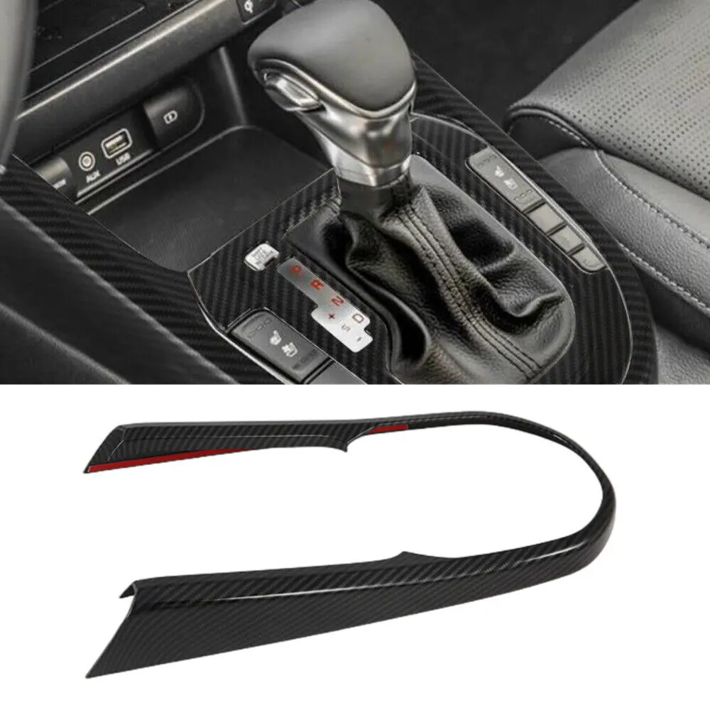 

For Kia K3 Forte Cerato 2019-2022 2020 2021 Gear Shift Box Knob Head Cover Trim Frame Carbon Fiber Stlye Car Interior Accessory