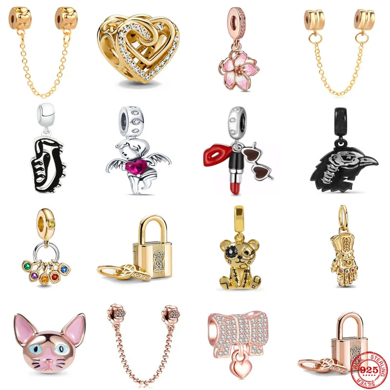 Новинка 925 г. Серебряные Оригинальные аксессуары подвеска-цепочка висячий зажим