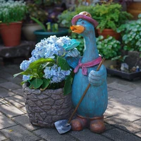 garden lovely duck flowerpot large personalized creative pots for plants cartoon animal ornaments garden resin decorates