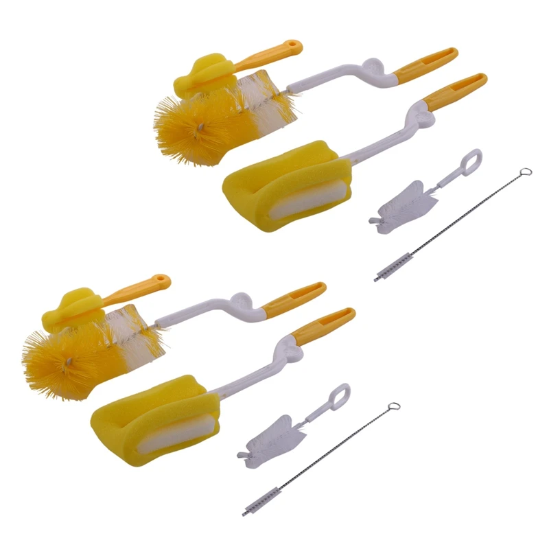 

10Pcs Baby Milk Feeding Bottle Brush Handy Portable Nylon and Sponge Tube Cleaner